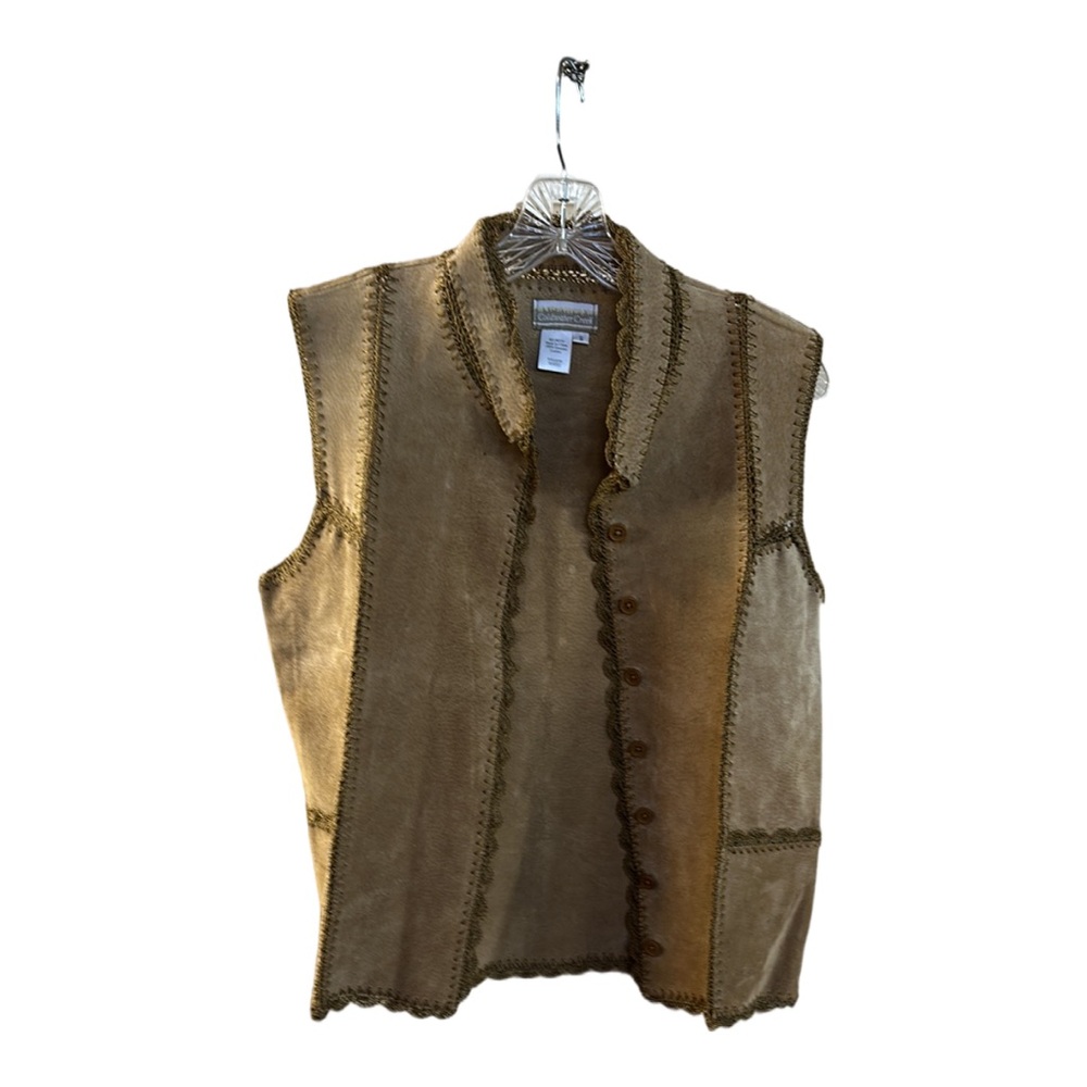 Coldwater Creek Brown Suede Boho Western Chic Vest
